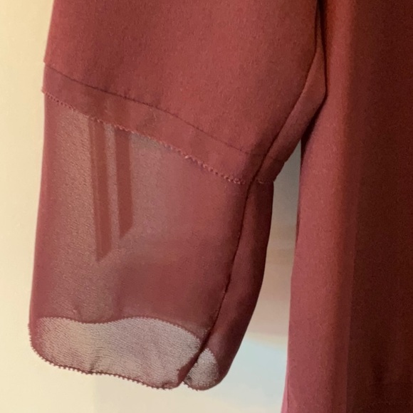 𝅺French Connection 3/4 Sleeve Blouse in Burgundy - S - Picture 5 of 6